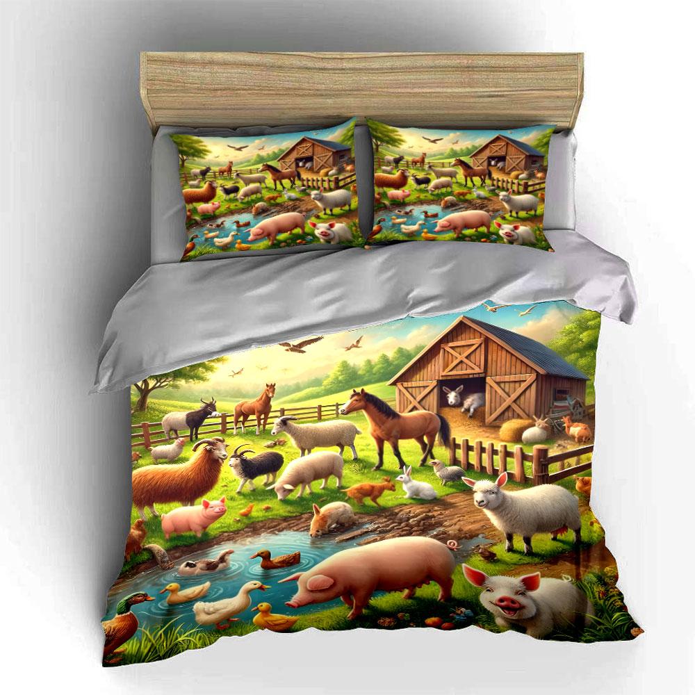 Harmony-filled farm paradise Bedding sets Duvet covers Pillowcases(1* Duvet Cover 2* Pillowcases without duvet insert)