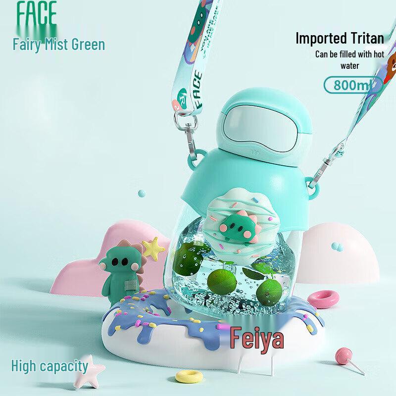 Face Kids Tritan Straw Water Bottle