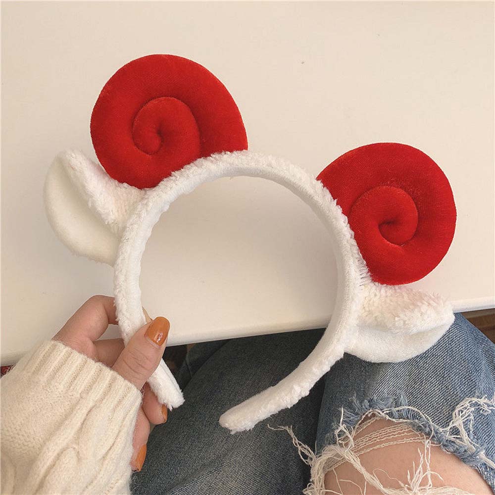 Women Cartoon Wash Face Korean Plush Lamb Headband Hair Hoop Hair Accessories