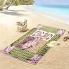 Cat Patchwork Art Print Beach Towel, Large Soft Quick Dry Towel for Beach Camping Swimming