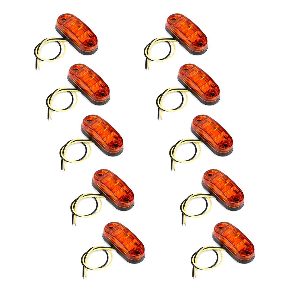 10Pcs 2LED Side Marker Light Signal Lamp for Car Truck Trailer 10-30V