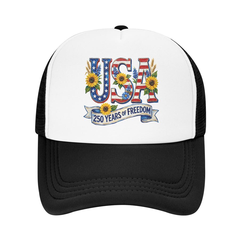 Years of Freedom Mesh Baseball Cap Adult Sport Sun Caps Independence Day Hats Adjustable Summer Trucker Caps