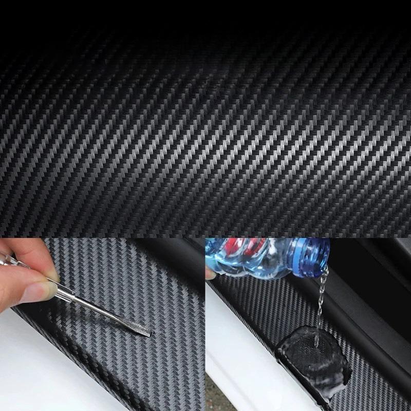 1Pc DIY Nano 3D Carbon Fiber Car Sticker Door Sill Protector Bumper Tape Motorcycle and Bicycle Waterproof