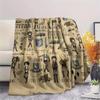 1PC Attack On Titan Print Flannel Blanket, High Quality All Seasons, Home Decor, Warmth and Comfort, Perfect for Christmas Gifts