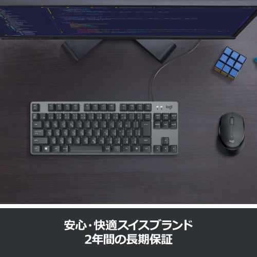 Logitech K835GPR Wired Mechanical Keyboard Red Axis Linear Tenkeyless Compact Graphite Windows Surface K835