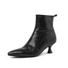 Fashion 2024 Autumn Winter Women Boot Genuine Leather Short Boots for Women Fashion Pointed Toe Med Heels Ladies Shoes Modern Boots
