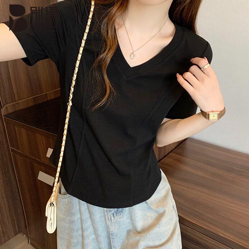 

Women s V-Neck Slim Fit Short Sleeve T-Shirt XXL