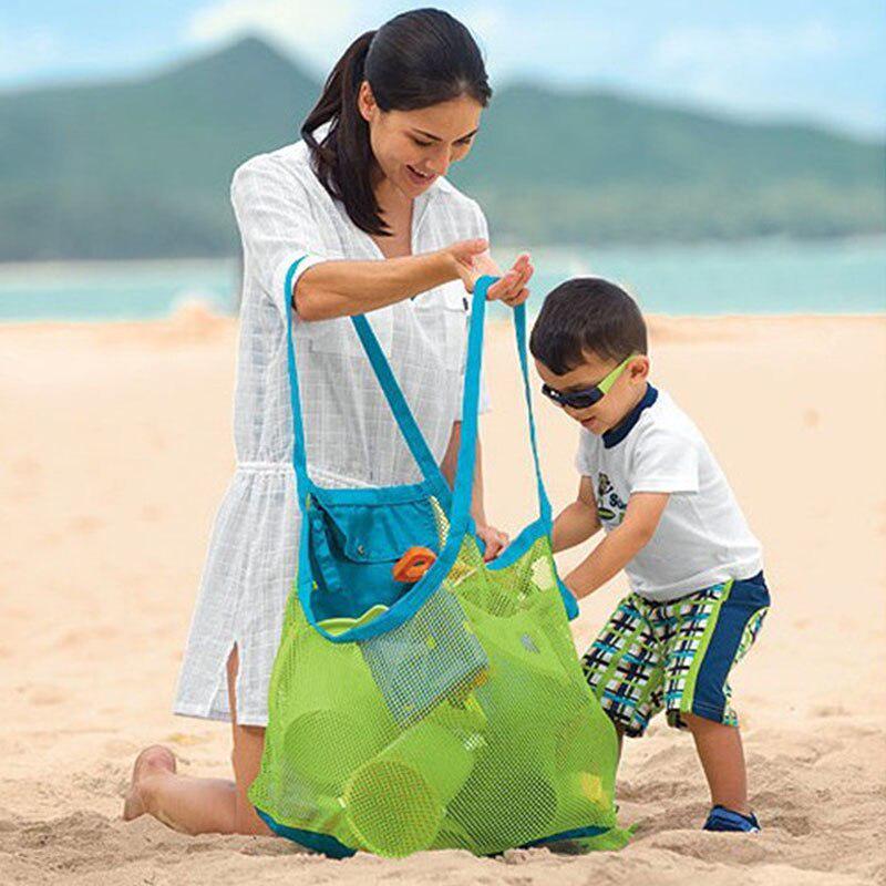 Enduring Kids Sand Away Beach Mesh Bag Children Beach Toy Clothes Towel Storage Bag Quick Collection
