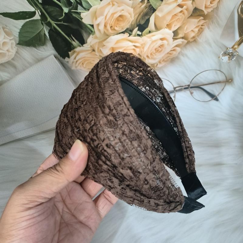Flower Lace Mesh Hair Band Wide Side Hair Hoop Headbands For Women Lace Headwear Wide Headband Girls