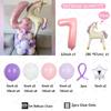 39pcs Cartoon Unicorn Balloon Pink Numbers 1-9 Birthday Balloon Set Cartoon Animal Theme Party Decoration Photo Background