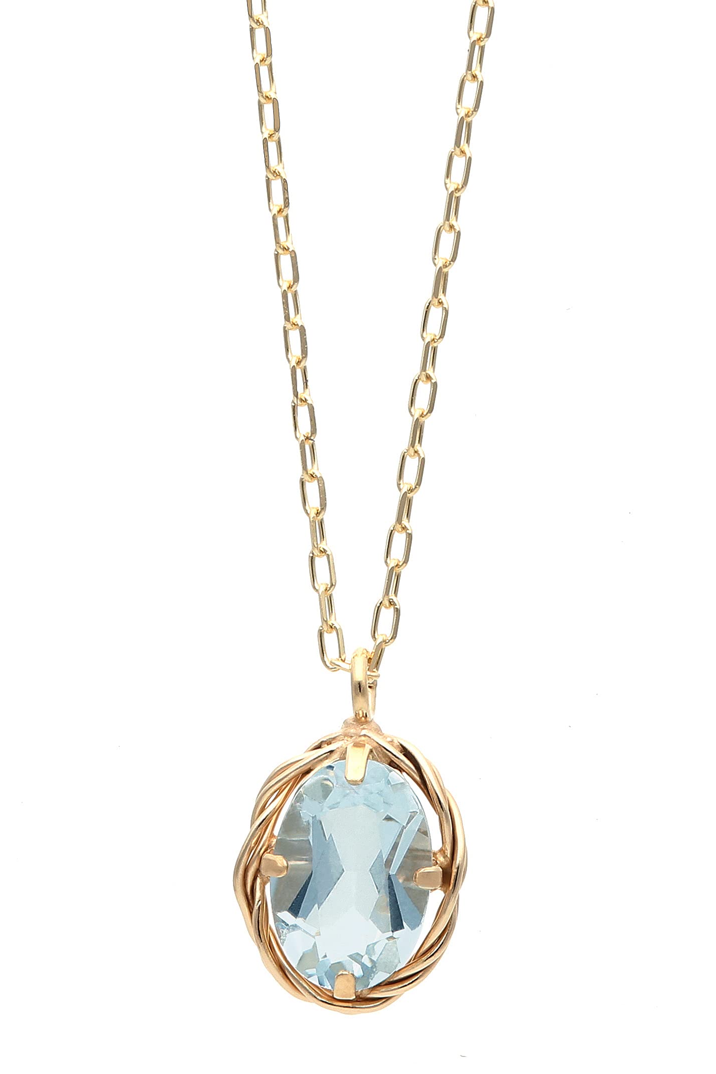 

K10 Yellow Gold Aquamarine Necklace L&CO 63-7852 аквамарин