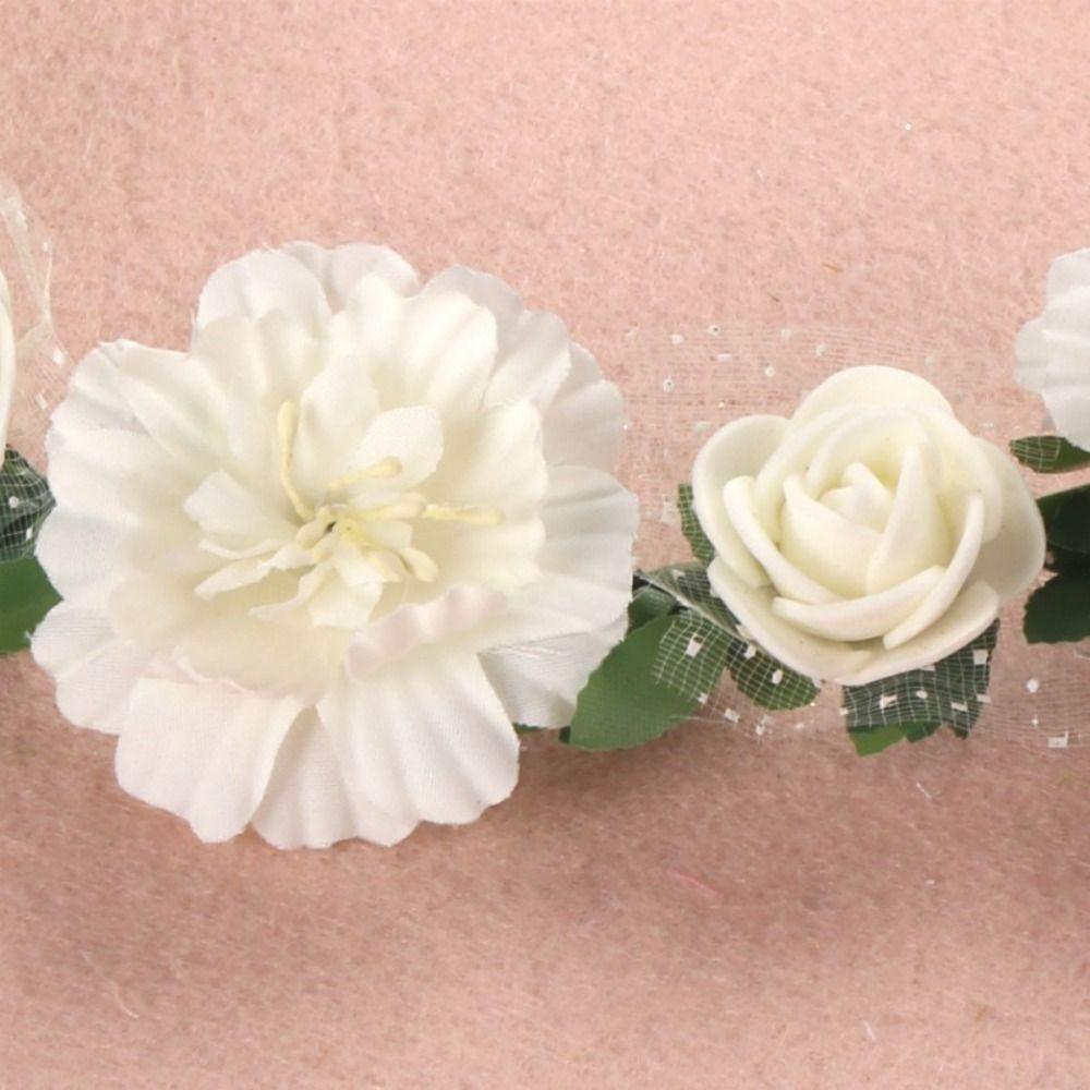 Handmade Flower Crown Braided Wreath Simulated Flower Flower Headbands Elegant Design Sweet Wind Flowers Floral Garland Outdoor