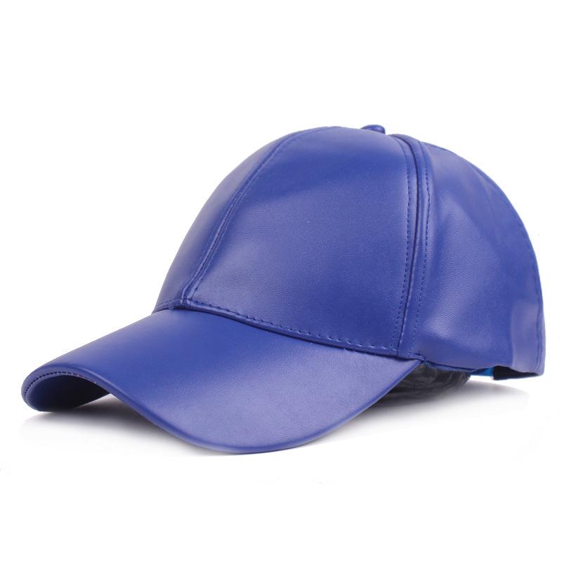 New Women Men Hat PU Leather Baseball Cap Visor Light Board Solid Men Hip Hop Cap Outdoor Sun Hat Adjustable Sports Caps