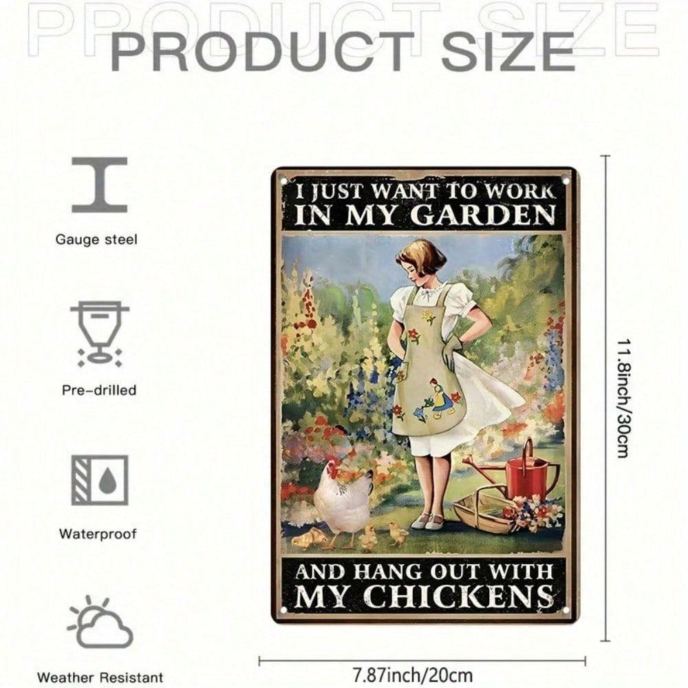 Metal Wall Sign Vintage Chicken Coop Decor Rustic Farm Gift For Farmers