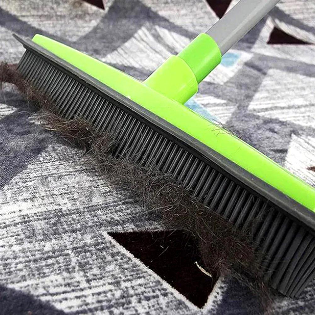 3 Section Telescopic Pole Carpet Delinting Brooms Multifunctional Soft Bristles Brooms For Pet Hair Remover