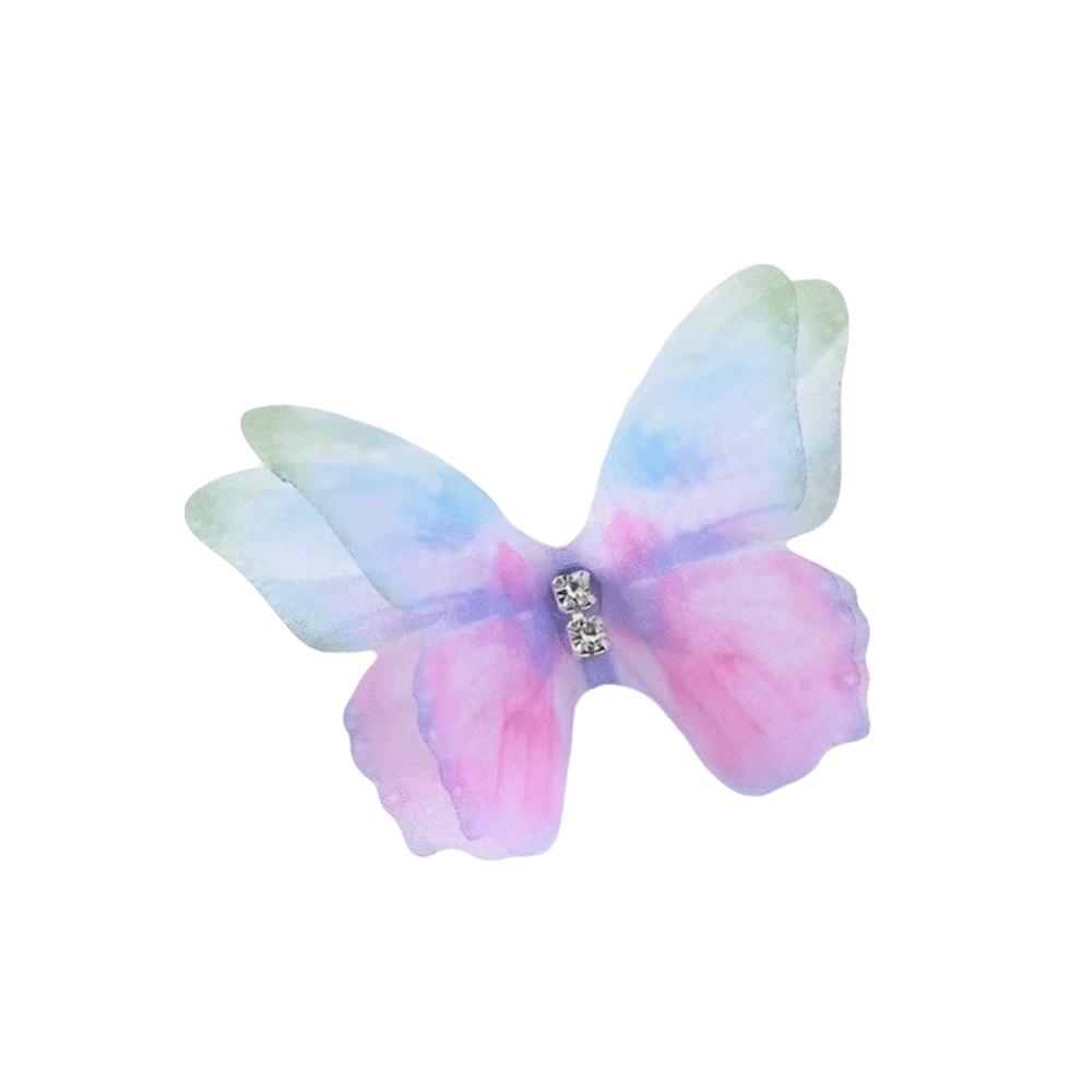 50 ks 3D organzové látkové motýlí aplikace Imitace síťované motýlí záplaty Svadební vlasové doplňky