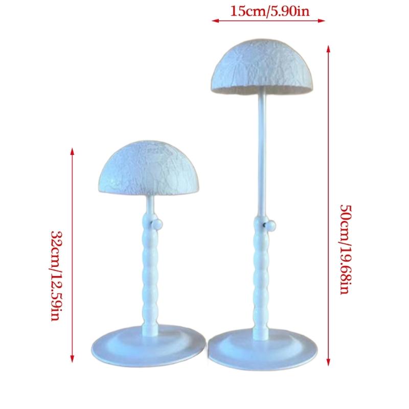 Practical Plastic Wig Stand with Adjustable Height Hat Display for Easy Storage and Travel Suitable for All Wig Types