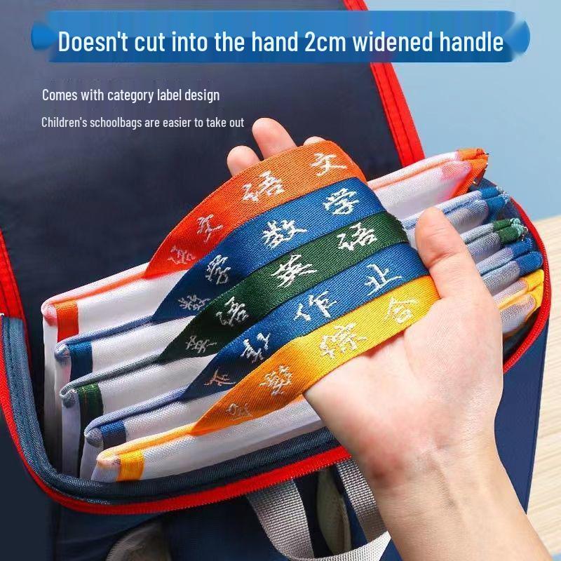 A4 Transparent Mesh File Bag for Elementary Students - Large Capacity Exam Paper & Textbook Storage