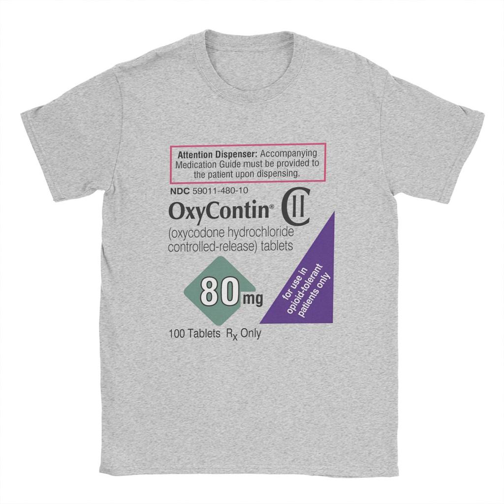 Oxycontin 80mg Label T Shirt for Unisex Pure Cotton Funny T-Shirts Crewneck Tees Short Sleeve merchandise Gift