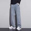 Paul Frank Men's Loose Fit Washed Distressed Denim Curved Blade Pants