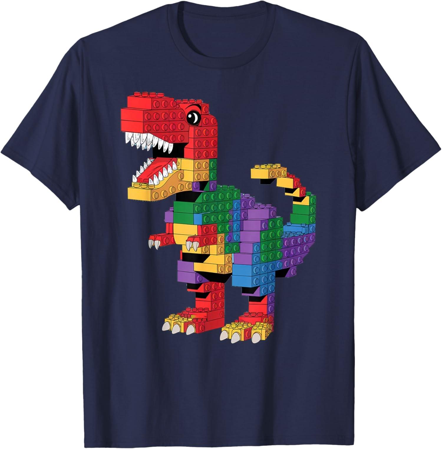 Master Builder Building Bricks Cool Dinosaur T-Rex Unisex T-Shirt S