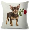 Cute Little Dog Chihuahua Cushion Cover Decor Lovely Pet Animal Pillowcase Polyester Throw Pillow Case for Sofa Home Car ,