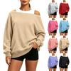 Women's Casual Off Shoulder Loose Fit Pullover Sweatshirt