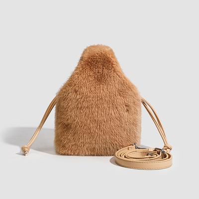 Autumn and Winter Wool Bags for Women with Niche Designs for Hand Bucket Bags Fashionable Hand-held Bags Trendy Crossbody Plush Bags