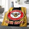 1pc Brentford F.C Blanket with Custom Name, Gift, for Men and Women, Soft Blanket, Good for Sofa Bed Couch Travel, Lightweight Flannel Blanket