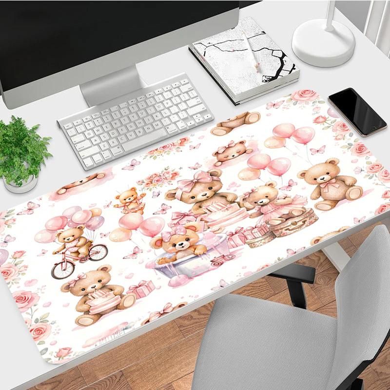 Teddy Bears Xl Gaming Mouse Pad Nonslip Rubber Base Stitched Edge Waterproof Desk Mat For Pc Laptop Gamer Office Computer Accessories C927635