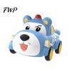 Kid Vehicle Toy Baby Cartoon Pull Back Car Toy, Squeaky Dinosaur Bear Rabbit Press and Sound Soft Silicone Gift for Toddlers Boys Girls Toys with