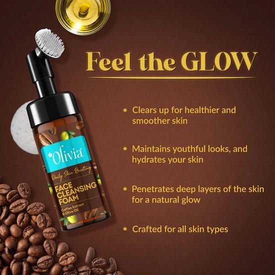 Olivia Daily Skin Boosting Face Cleansing Foam Built In Brush Face Wash for Healthier Skin Face Wash 150ml
