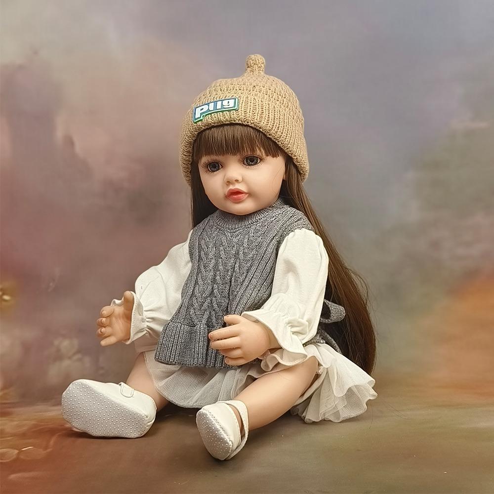 Brand Original 55 Cm Silicone Whole Body Reborn Doll Betty Wear Beautiful Sweater Suits Princess Toddler Newborn Doll Playmate Toy Kid's Birthday Gift