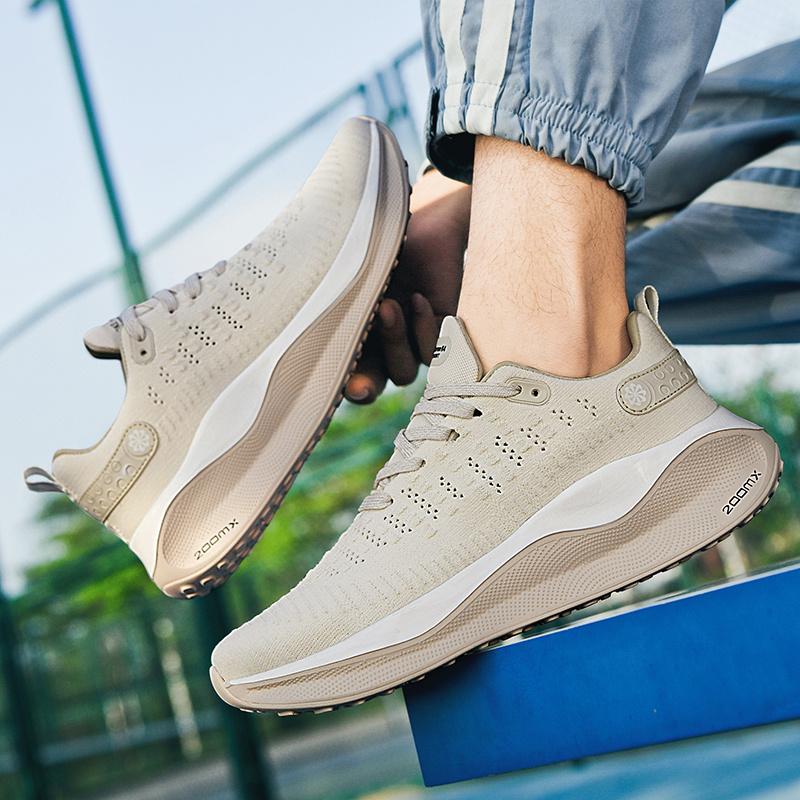 

New Men Sneakers Mesh Comfort Running Carbon Plate Cushioning Sports Training Lightweight Rebound Versatile Running Shoes 39 бежевий