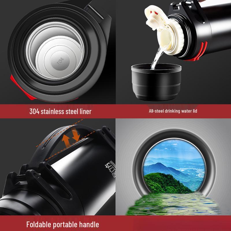 Large Capacity Stainless Steel Insulated Thermos for Outdoor Travel - Portable & Warm