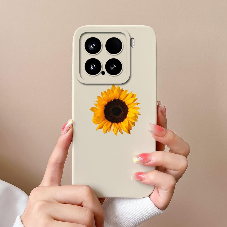 Candy Case For Xiaomi 15 Pro Phone Housing Soft Liquid Silicone Upgrade Full Protection Flowers Back Cover For Xiaomi15 Pro Capa