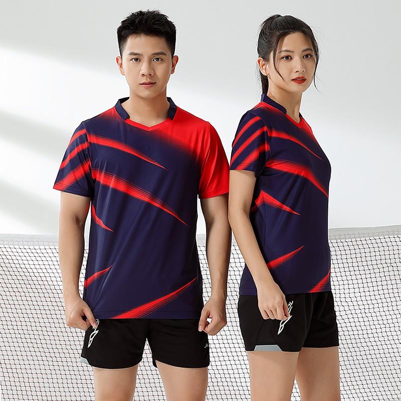 Unisex Quick-Dry Badminton Set Short Sleeve Sportswear Training Competition Running Basketball Volleyball Tennis