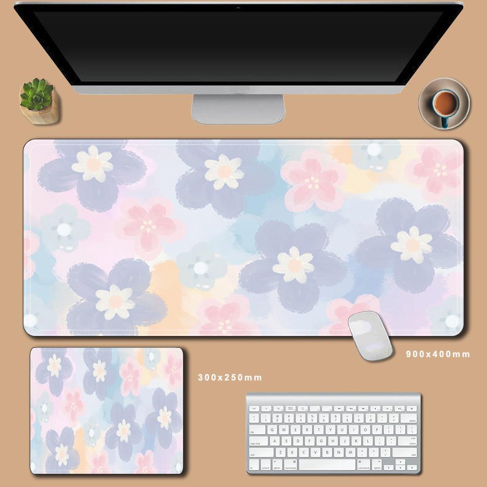 Flower Large Mouse Pad XXL Small Fresh Mousepad Cartoon Office Desk Pads Rubber Anti Slip Carpet Computer Office Accessories