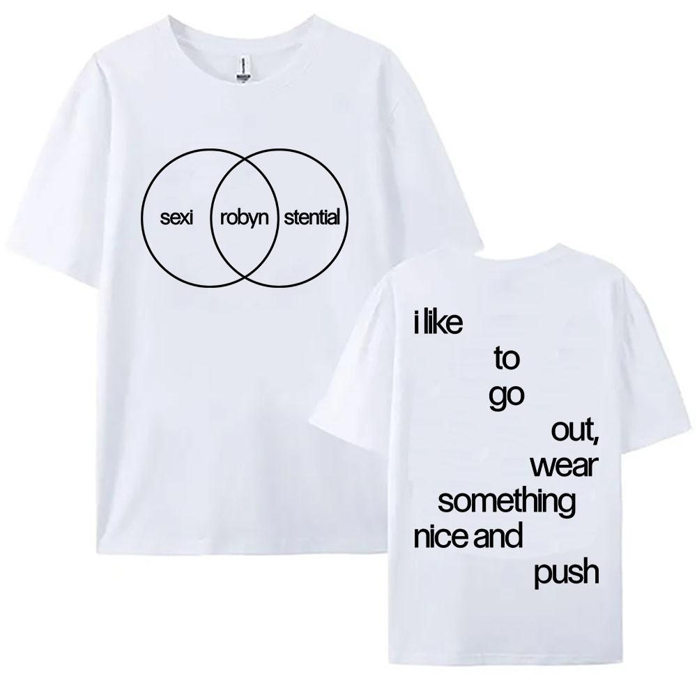 

Sexistential Album Design Tee Robyn Singer Graphic Merch T-shirt Short Sleeve Cotton Unisex Streetwear O-neck Casual Female Top XS