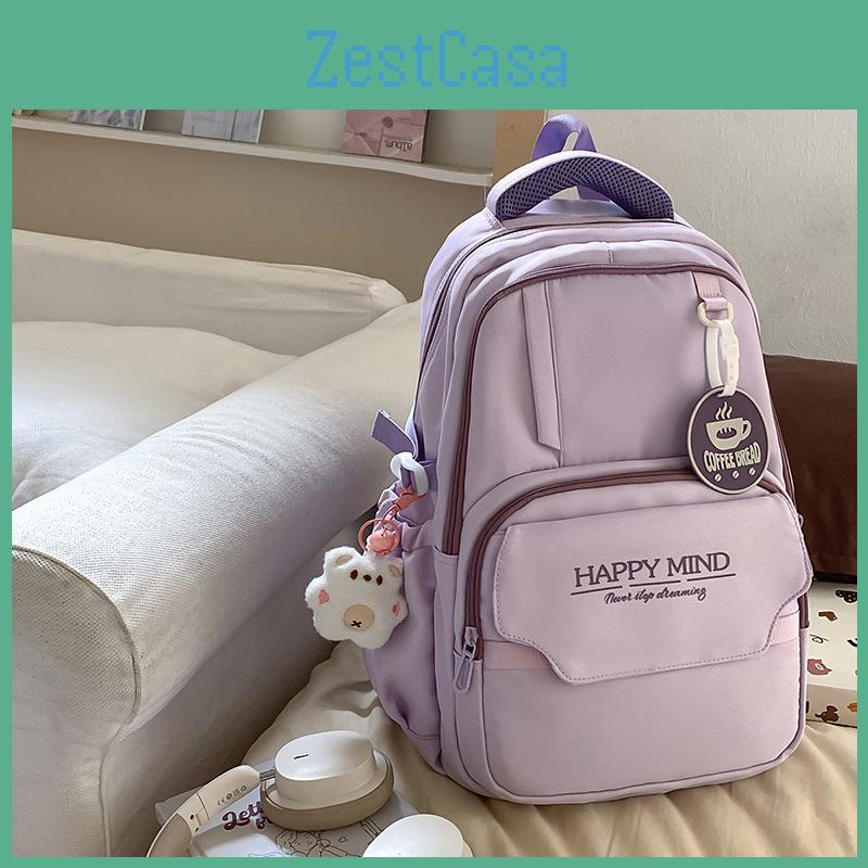 Leisure Capacity Big Backpack With Letter Print Design For Daily Student Campus