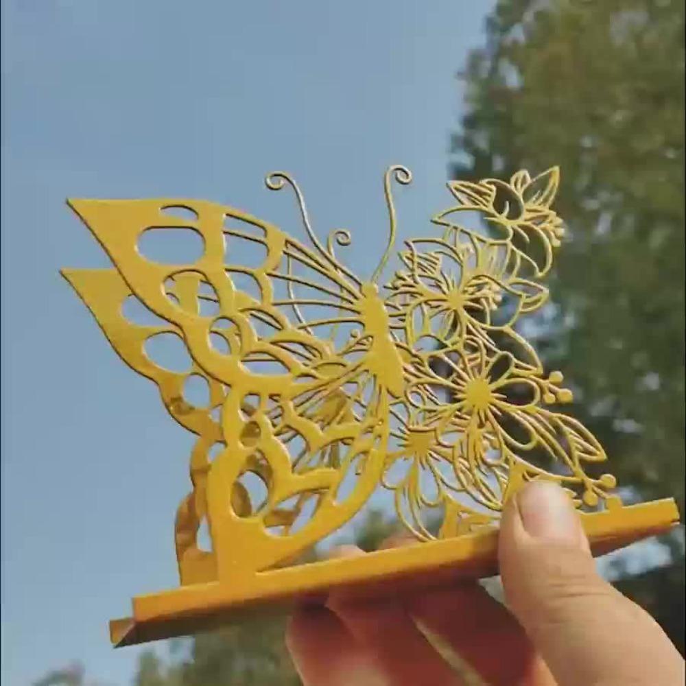 1PC Elegant Butterfly Acrylic Napkin Holder, Creative Countertop Tissue Holder, Suitable for Kitchen and Dining Decoration
