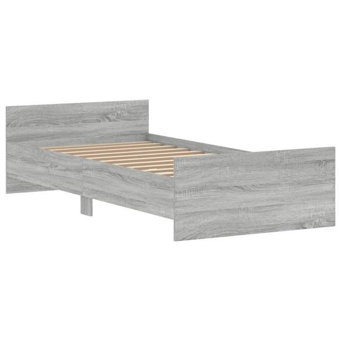 VidaXL Cadre de lit sonoma gris 90x200 cm bois d'ingénierie 835930