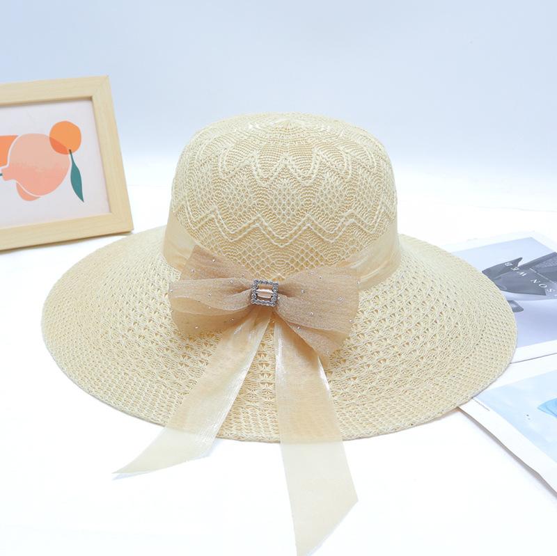 New Straw Hat Women's Outdoor Sunshade Sunscreen Hat Big Brim Trendy Vacation Beach Hat Breathable Cool Hat