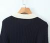 Spring 2025 Women's Age-Reducing Doll Collar Cable Knit Sweater