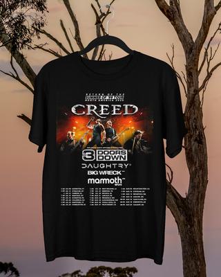 NEUES Creed Band 2025 Summer of '99 Nordamerika Tour Schwarz Alle Größen Shirt Unisex T-Shirt
