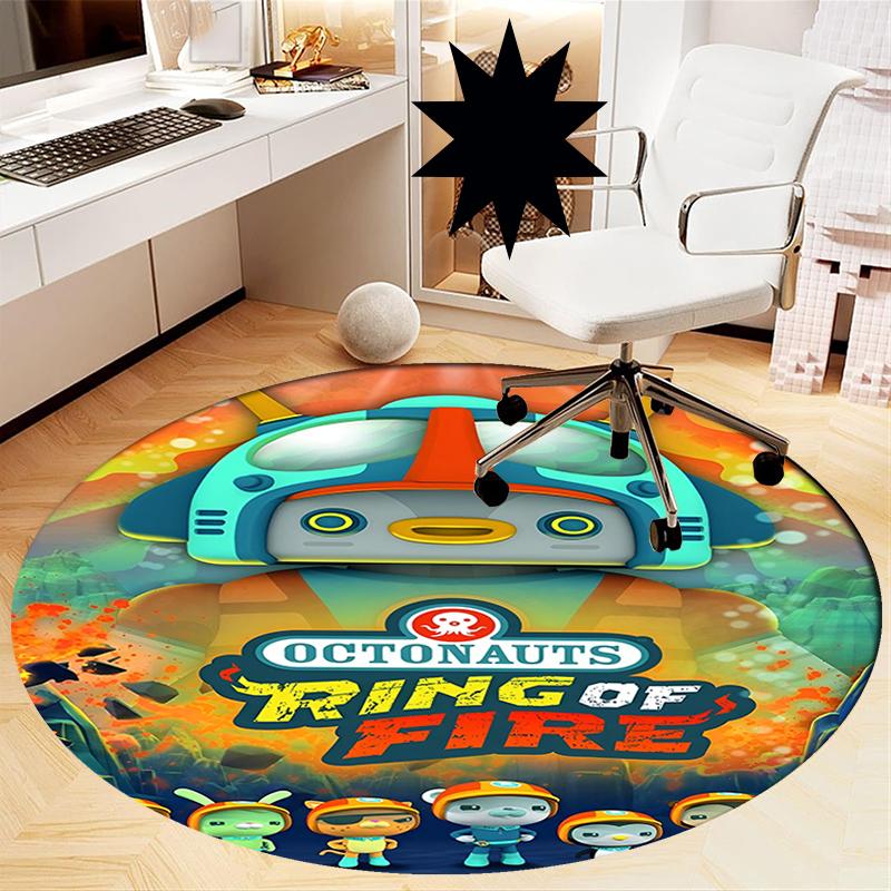 Octonauts Printed Round Rug Carpet Chair Rug Area Rug Entryway Doormats,for Office Chair Living Room Bedroom Kitchen Room.