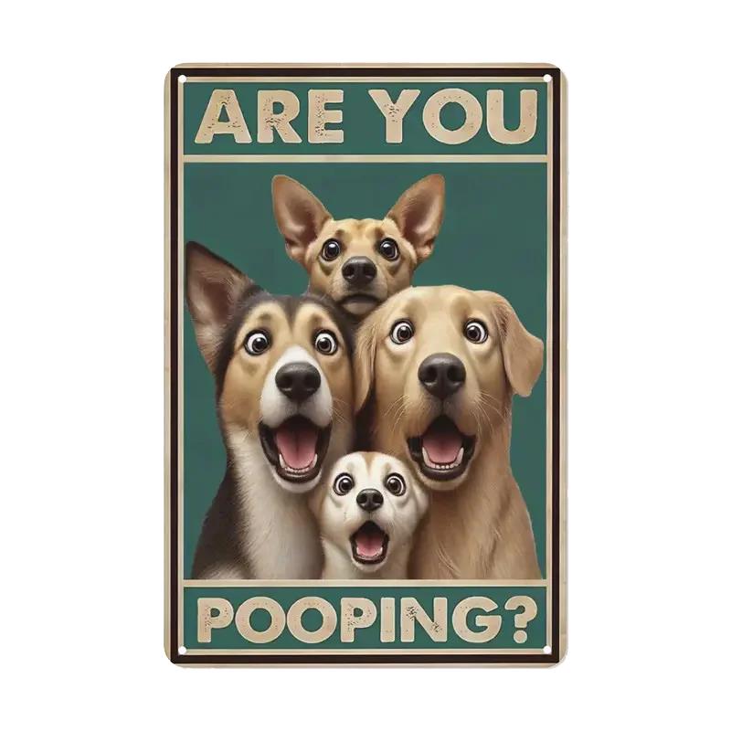 Retro Tin Sign Vintage  Are You Pooping Signs Bathroom Restroom Wall Toilet DecorCats Lover Gift Funny Black Cat8x12inch