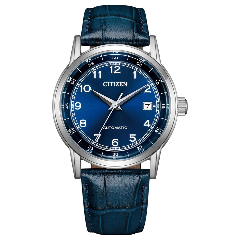 

CITIZEN Mechanical Watch Series 50 Meters Waterproof Seconds Date Display Automatic Cowhide Strap 40mm Men s Watch Blue Dial NJ0210-13L синій