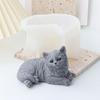 Stampo in Silicone Gatto Sdraiato 3D, Stampo per Artigianato Decorativo Carino per Candele Profumate Fai-da-te, Sapone, Stampo a Forma di Gatto per Decorazioni per la Casa