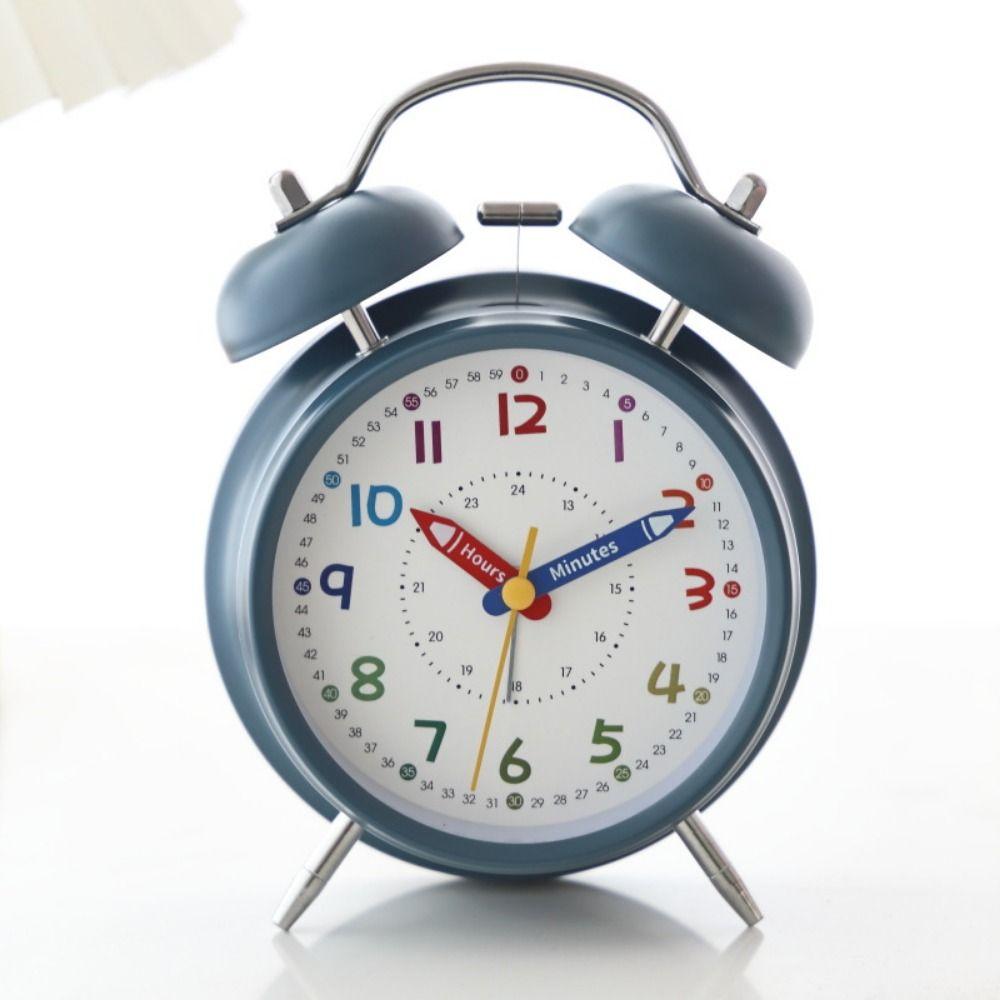 Battery Operated Children's Alarm Clock Portable Bell Alarm Clock Retro Alarm Clock Bedroom Decor